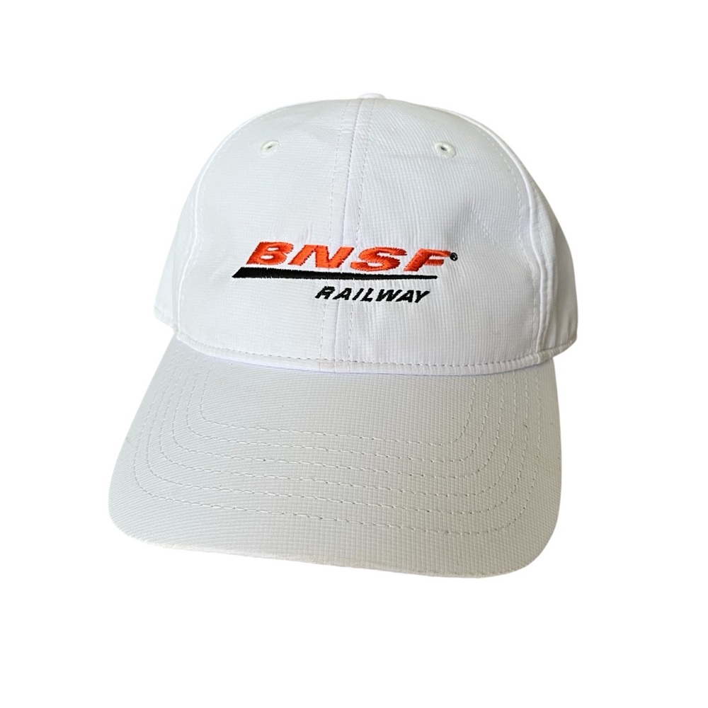 BNSF Railway White Cap Strap Back Embroidered Mens TaylorMade Polyester